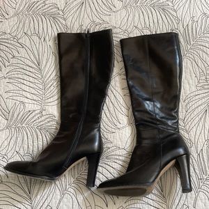 JCrew black leather boots worn 2-3 times